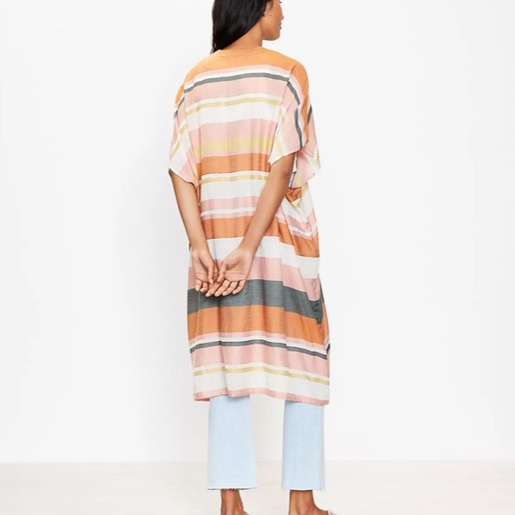 LOFT Striped Long Kimono - Picture 3 of 4